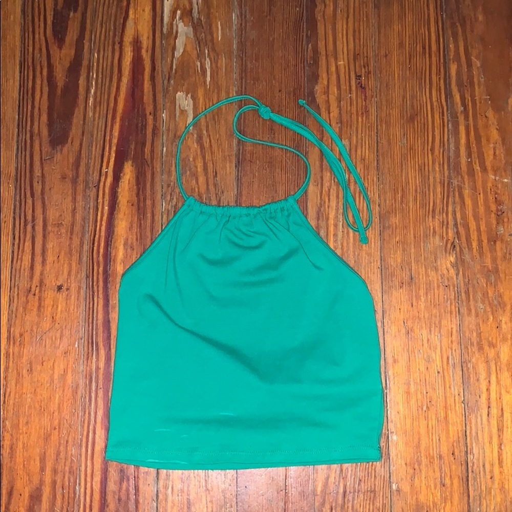 Never worn! Green tie halter top